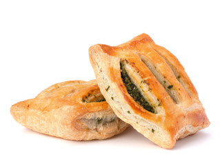 Puff pastry bun isolated on white background.
