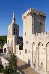 Fototapeta na wymiar Cathedral of Avignon and Tour de la Campane