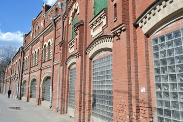 The wall of old factory building