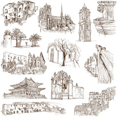 Famous places and Buildings (set no. 11, white set)
