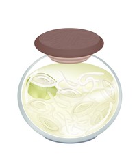 A Jar of Pickled Onion with Malt Vinegar