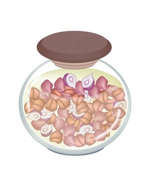 jar of red onions, brown lid, white background clip art preview