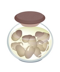 A Jar of Delicious Marinated Oyster Mushrooms