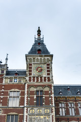 Obraz premium Amsterdam central railway station in Netherlands.