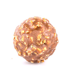 Chocolate ball isolated white background