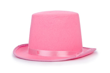 Pink topper hat isolated on the white