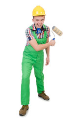 Funny painter isolated on white