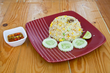 Crab fired rice with Thai fish sauce