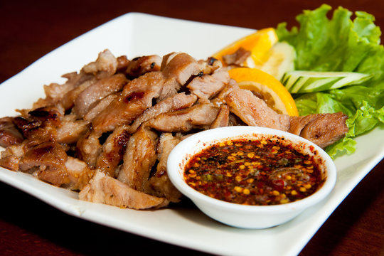 Thai stly BBQ grill pork