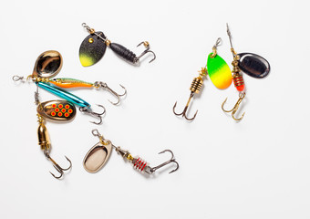 fishing hooks with bait © Evgenia Tiplyashina
