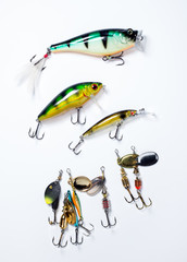 fishing hooks with bait © Evgenia Tiplyashina