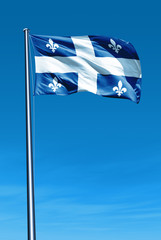 Fototapeta premium Flaga prowincji Quebec (Kanada) na wietrze