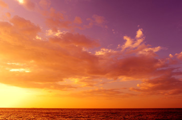 Naklejka na ściany i meble Sea Sunset Background