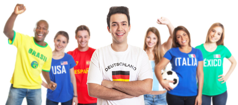 Deutscher Fussball Fan mit anderen Fans