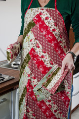 Women with patchwork apron