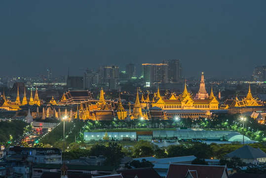 Wat Phra Kaew, Temple of the Emerald Buddha, Bangkok, Thailand.
