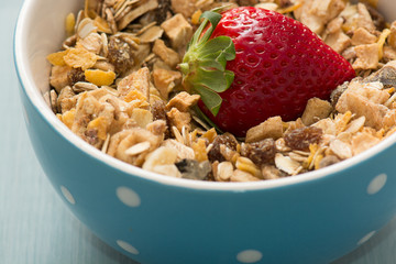 Healthy breakfast with yougurt and fruits