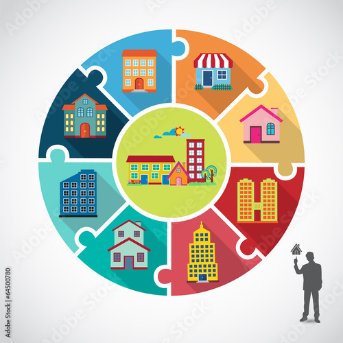 "House label template modern style, can be used for infographics" Stock image and royaltyfree