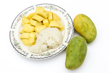 Mango and sticky rice dish 1