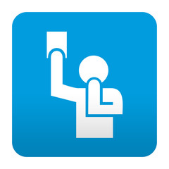 Etiqueta tipo app azul simbolo arbitro