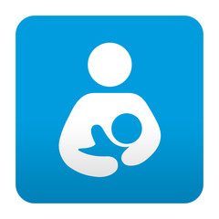 Etiqueta tipo app azul simbolo lactancia