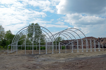 Fototapeta premium Construction site of modern warehouse