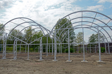Construction site of modern warehouse