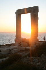 Apollo Door Sun Set Naxos Chora Cyclades Greece 12 - obrazy, fototapety, plakaty