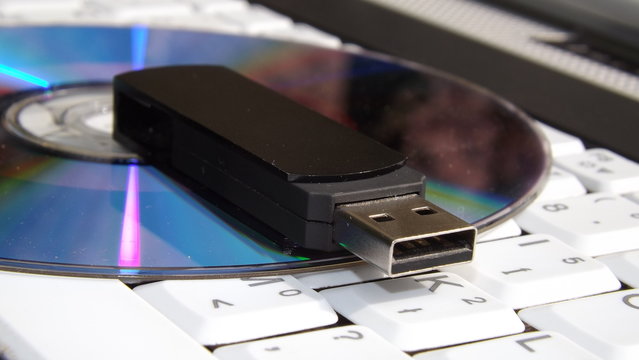 Notebook keyboard with DVD and pendrive
