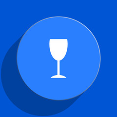 alcohol  blue web flat icon