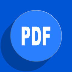 pdf blue web flat icon