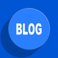 blog blue web flat icon