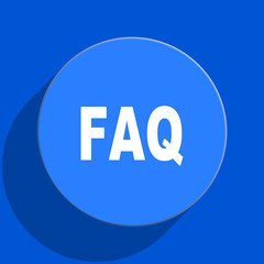 faq blue web flat icon
