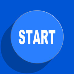 start blue web flat icon