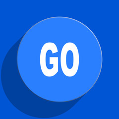 go blue web flat icon