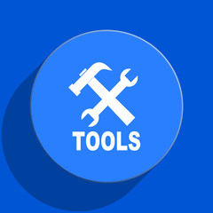Fototapeta premium tools blue web flat icon
