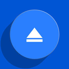 eject blue web flat icon