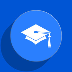 education blue web flat icon