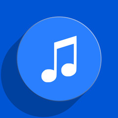 music blue web flat icon