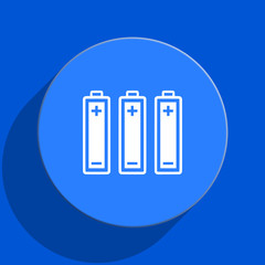 battery blue web flat icon