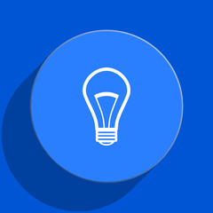 bulb blue web flat icon