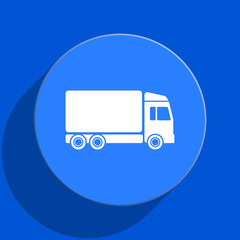 delivery blue web flat icon