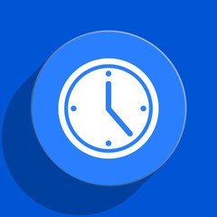 time blue web flat icon