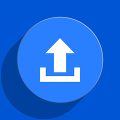 upload blue web flat icon