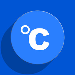 celsius blue web flat icon