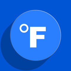 fahrenheit blue web flat icon