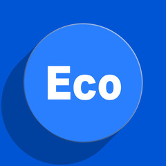 eco blue web flat icon
