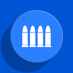 ammunition blue web flat icon