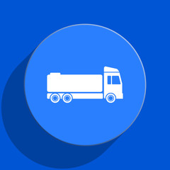 truck blue web flat icon