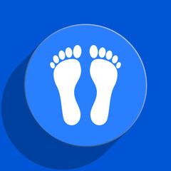 foot blue web flat icon